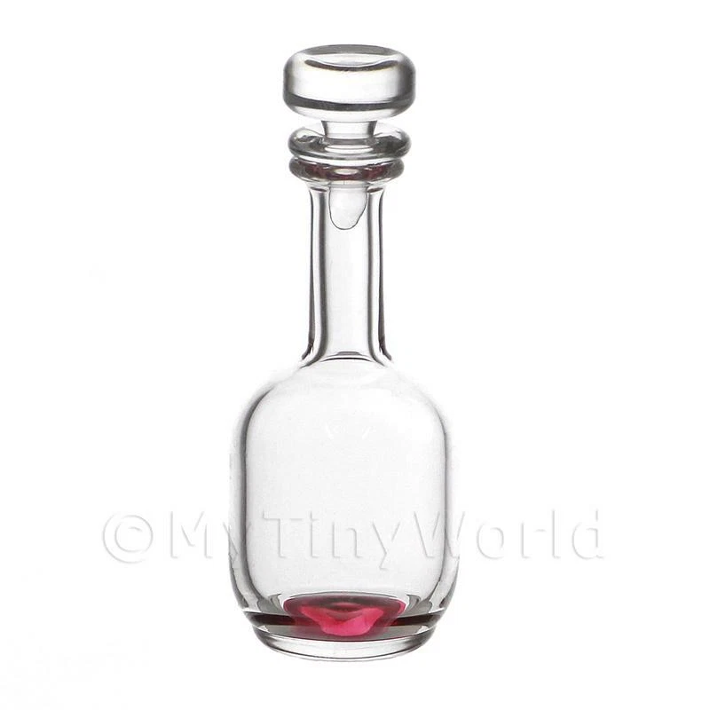 Carafe En Verre Rouge Miniature Fait Main Pour Maison De Poupée - Photo 1/1