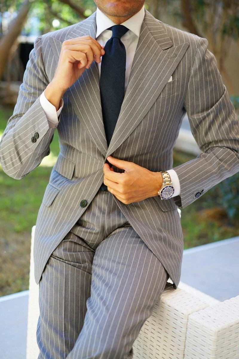 Grey Blue Stripe Australis Suit – Samuelsohn