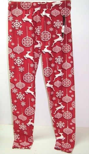 New Mix Ladies Leggings ~ Christmas Reindeer Red White ~ Plus Size NEW