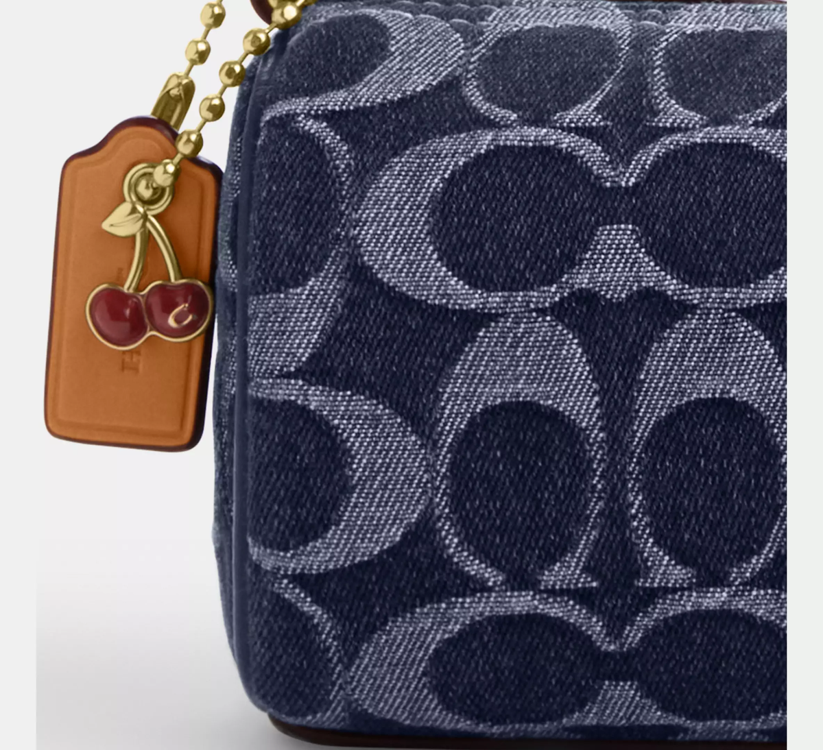 Limited Coach Nolita Barrel Bag Signature Denim Leather Cherry