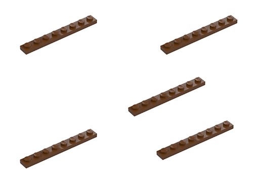 5 New LEGO Reddish Brown 1x8 Plates 3460 flat panel city building creator plate - Picture 5 of 6