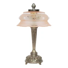 Delicate Original Art Deco Table Lamp "VALLON PONT DARC" Available In 2 Pieces
