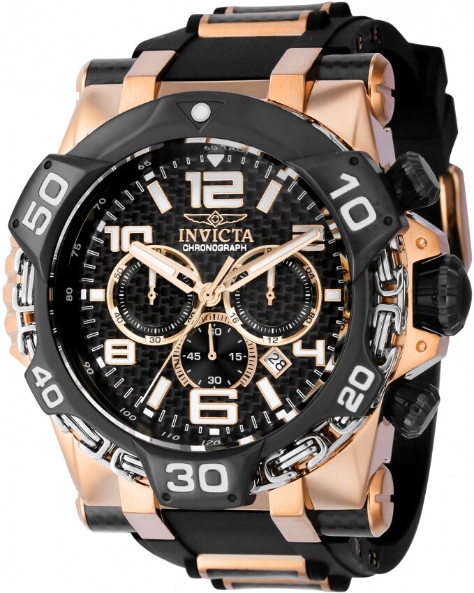 Invicta Mammoth S1 Rally 53mm Men's Quartz Rose Gold Black