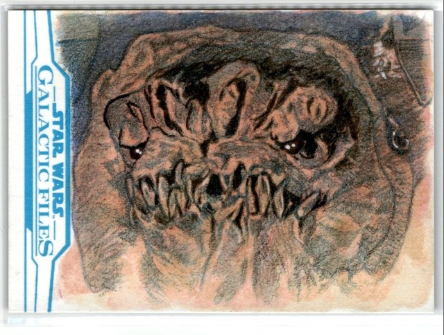 2018 TOPPS STAR WARS GALACTIC FILES SKETCH RANCOR BY DAN BERGREN 1/1
