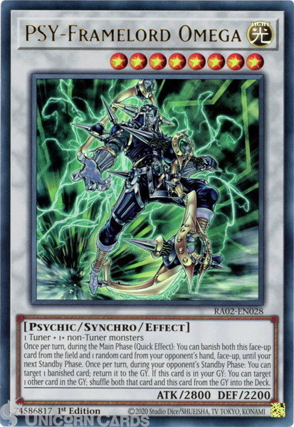 RA02-EN028 PSY-Framelord Omega : Ultra Rare 1st Edition YuGiOh Card