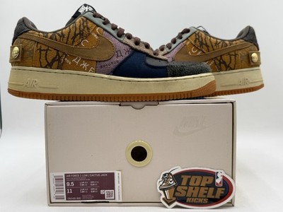 Nike Air Force 1 Low Travis Scott Cactus Jack SIZE 9.5 AUTHENTIC USED OG PATCH