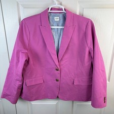 J.Crew Cotton Blend 2 Button Blazer Jacket Pink Size 20 Women's Work Business