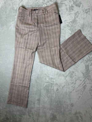 BOGARI Dress Pants Womens 10 Plaid Brown Career Office Straight Leg NWT |  eBay