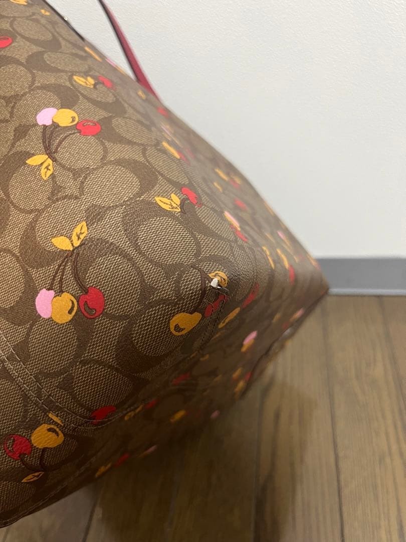 Drop Coach Reversible Cherry Pattern Red Shoulder… - image 2