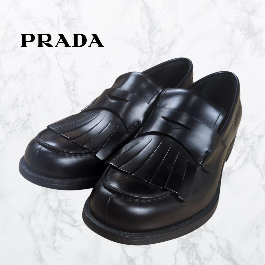 PRADA Men's Dress Shoes Loafers Leather Black UK8/US9 112973c thumbnail 19