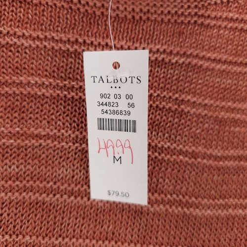 NWT TALBOTS 100% Linen Loose Knit Top Burnt Orange Brown Size MEDIUM - Picture 5 of 5