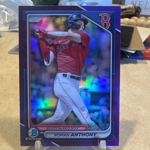 2024 BOWMAN CHROME PURPLE REFRACTOR ROOKIE ROMAN ANTHONY RC /250