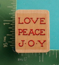 Hero Arts LOVE PEACE JOY Christmas Rubber Stamp Saying