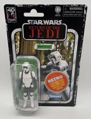 2023 Hasbro Star Wars Retro Collection ROTJ BIKER SCOUT Kenner NEW MOC 3.75"