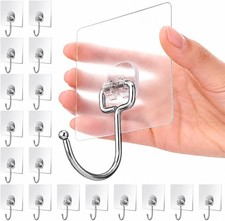 Heavy Duty Adhesive Wall Hooks Clear 18 Pack 50lb Max Towel Hanger Heavyduty