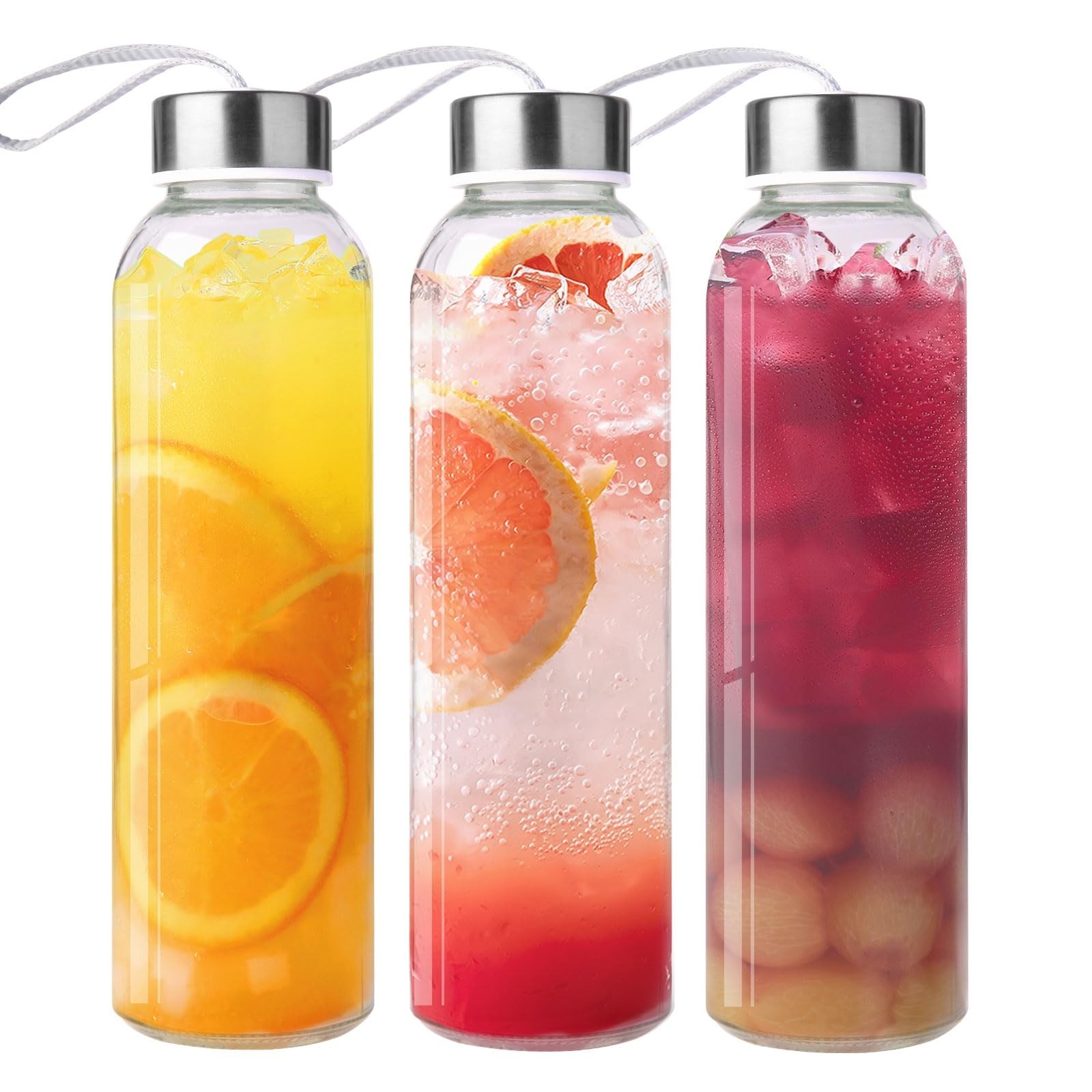 S With Lid Clear Juice Reusable Bottle Travel-18oz