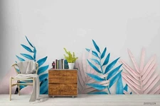 3D Colorful Leaves Background Self-adhesive Removeable Wallpaper Wall Mural