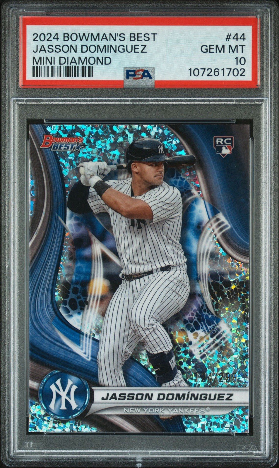 2024 BOWMAN'S BEST JASSON DOMINGUEZ MINI DIAMOND /299 #44 PSA 10 💎