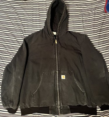 Carhartt J140 BLK Quilted Flannel-Lined Firm Duck Active Jacket