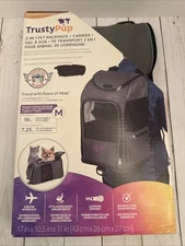 TrustyPup 2 in 1 Pet Backpack Carrier Grey Medium Airline Approved NIB CHARITY
