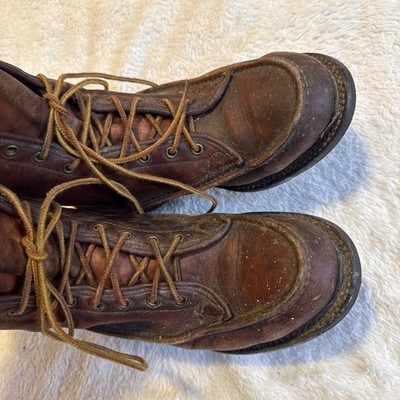 VTG 1960s Cushioned Gold Bond‎ Work Boots Leather Moc Toe Hunting Mens Size 10.5 Vintage 1960s gold bond cushion Leather Work boots 8.5 D Moc  main image 3