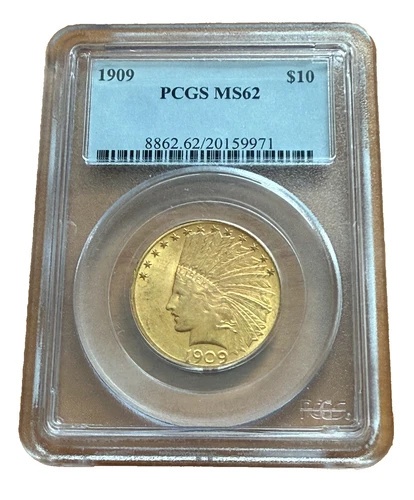 US 1909 Gold $10 10 Dollars Indian Head PCGS MS62