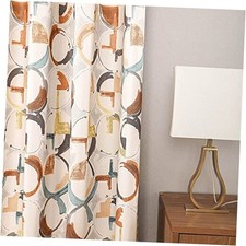 Blackout Curtains for Bedroom, Brown Geometric 52"W x 84"L Pack of 2 C4