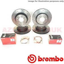 Für BMW 320 325 328 E46 Vordere Hintere Gebohrte Brembo Bremsbeläge Draht