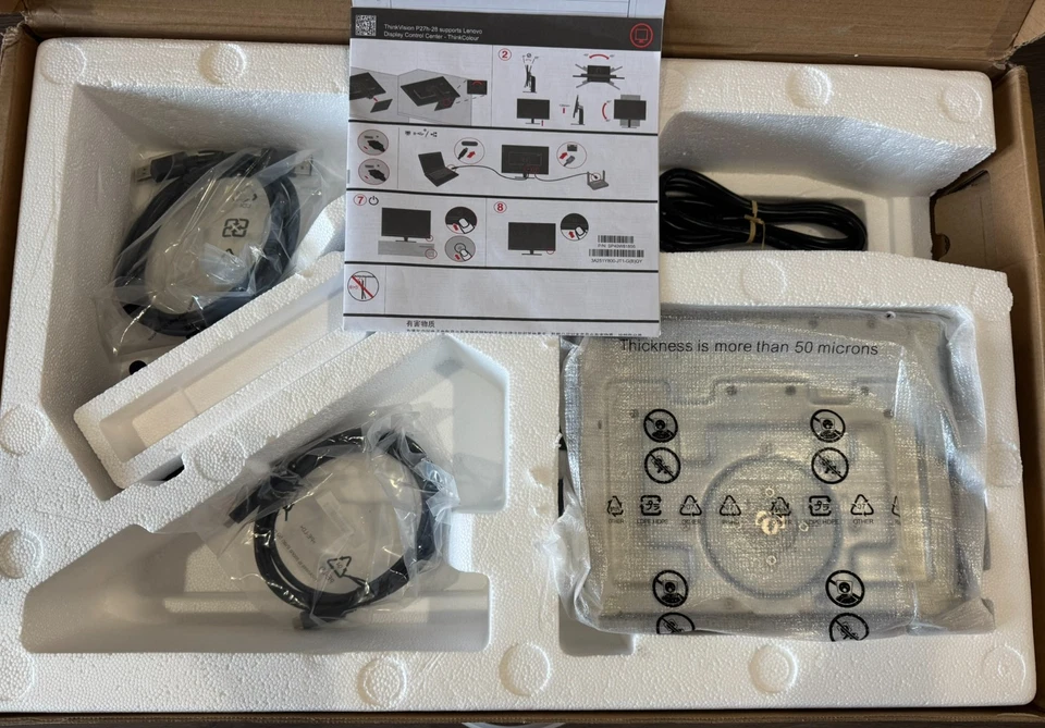 Lenovo ThinkVision P27h-28 27-Inch WQHD WLED LCD Computer Monitor Raven Black - Image 3 of 4