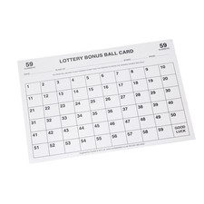10 X 1 - 59 BONUS BALL CARD LOTTERY BONUS BALL CARD FUNDRAISING A4 DOUBLE SIDED