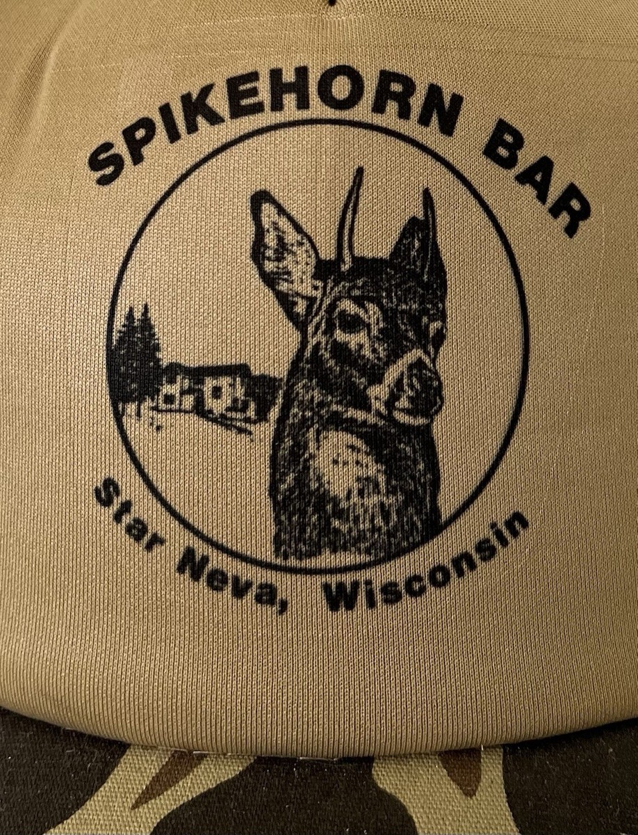 Spikehorn Bar Star Neva Wisconsin VTG NWOT SnapBack Hat Green Camo