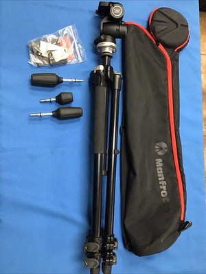 Manfrotto 290 MT294A3 Tripod, 804RC2 3-Way Pan Tilt Head and Bag