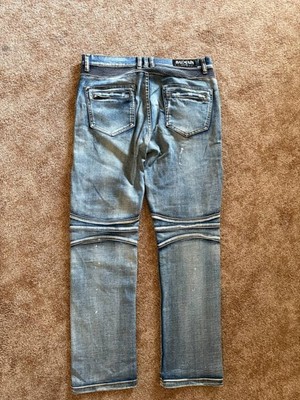 balmain biker denim blue jeans hedi slimane aw like saint laurent