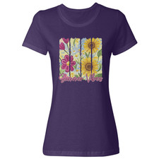 Flowers Graphic Cool Floral Summer Ladies' Crewneck T-Shirt