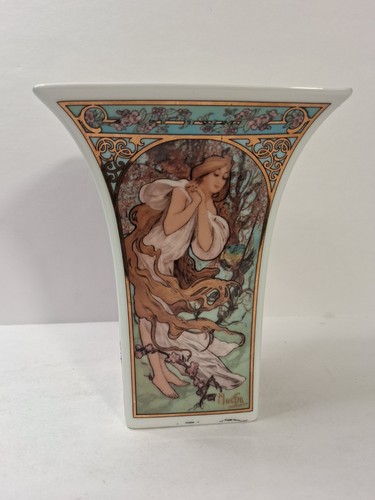 Goebel Mucha Trust Seasons 1897 “Artis Orbis“ Collection Vase Fine Elegant - Picture 2 of 8