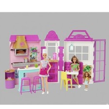 Barbie Cook 'n Grill Restaurant Playset Dollhouse Set 25 Pieces New Sealed