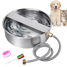 Automatic Dog Water Bowl Dispenser Large Breed Stainless Steel Auto Fill Dog ...