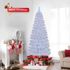 LEADZM 6 FT Pre-lit Christmas Tree, Artificial Fiber Optic Christmas Tree