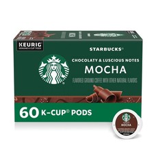 Starbucks K-Cup Coffee Pods, Flavored Hot or Iced Coffee, Mocha, 60 Keurig Pod