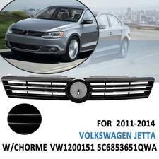 VW1200151 5C6853651QWA Fit 2011-2012 2013-2014 Jetta Front Bumper Grille Black