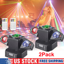 2PCS Laser RGBW LED Moving Head Light Disco Stage Lighting Beam DMX512 Party DJ