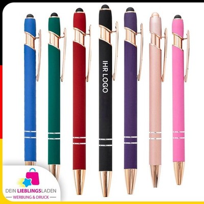 Kugelschreiber mit Gravur Logo Metall Stylus 2in1 Touchpen Werbegeschenk Busines