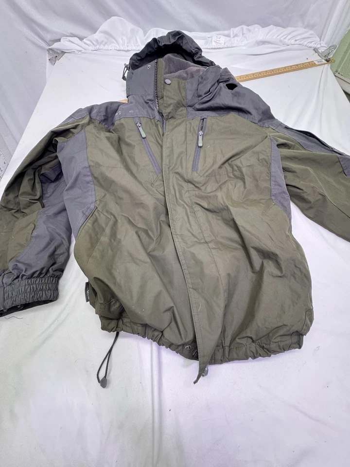 ZeroXposur Men’s L 3-in-1 Winter Jacket Green Gray Hooded Zip Out Liner Coat - Image 2 of 4