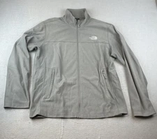 The North Face Cedar Trail Grid Fleece Full Zip Mens Sz L Jacket Gray