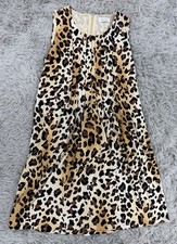 Calvin Klein Womens sz P Leopard Print Sleeveless Shift Dress
