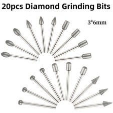 20X Diamond Grinding Cutting Burr Set For Dremel Drill Bits Rotary Tool Grinder