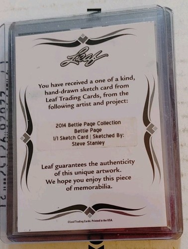 2014 Leaf Stunning Vibrant Attractive Bettie Page Sketch Card Steve Stanley 1/1 - Picture 8 of 13