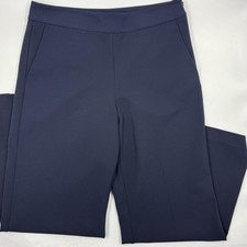 Ann Taylor Pants Womens 10 Blue Ponte Dress Pants Slim Pockets Zip Flat Front