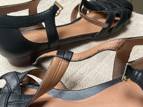 Clarks Artisan Black leather Henderson Luck t-bar shoes Sandals Size 5 UK 38 EU - Picture 21 of 21