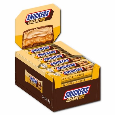 (17,23 /1kg) Snickers Creamy Peanut Butter, Schokolade, 24 Riegel je 36g